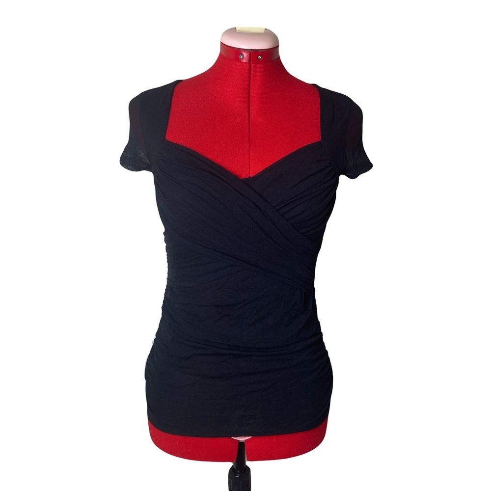 Vintage Victoria’s Secret Mesh Faux Wrap Cap Short Sleeve Top